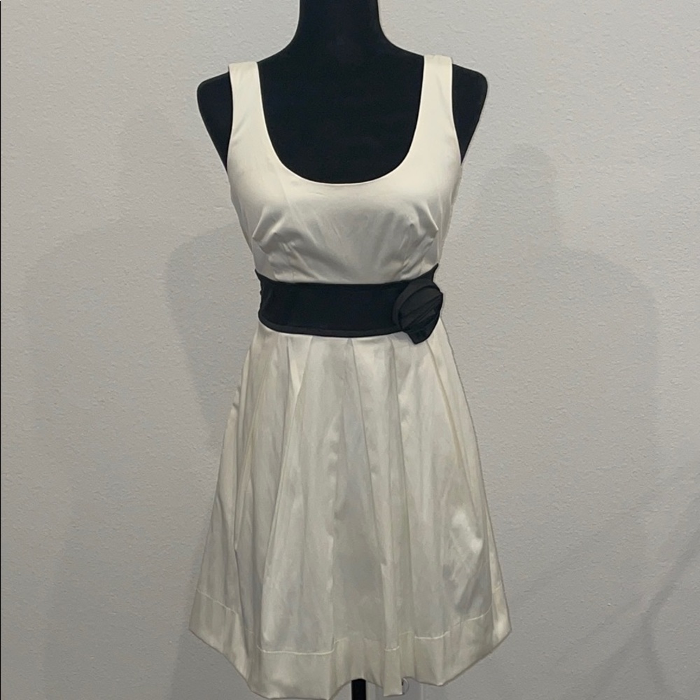 Speechless Off White Satin Dress with Pockets